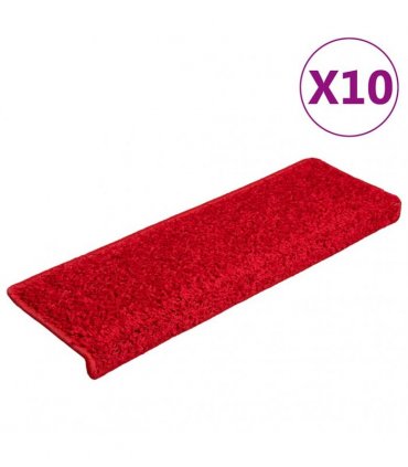 vidaXL Stair Mats 20 pcs 65x21x4 cm Red Rectangular Edge