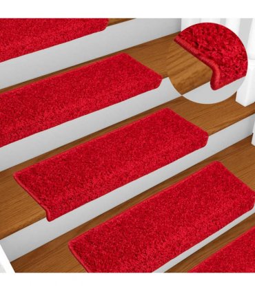 vidaXL Stair Mats 20 pcs 65x21x4 cm Red Rectangular Edge