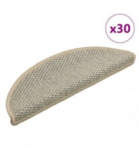 vidaXL Stair Mats Self-adhesive Sisal-Look 30pcs 56x17x3cm Light Green