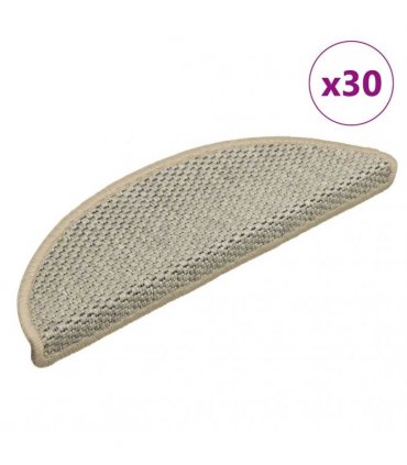 vidaXL Stair Mats Self-adhesive Sisal-Look 30pcs 56x17x3cm Light Green