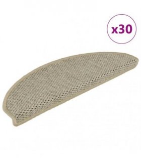 vidaXL Stair Mats Self-adhesive Sisal-Look 30pcs 65x21x4cm Light Green