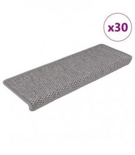 vidaXL Stair Mats Self-adhesive Sisal-Look 30 pcs 65x21x4 cm Silver