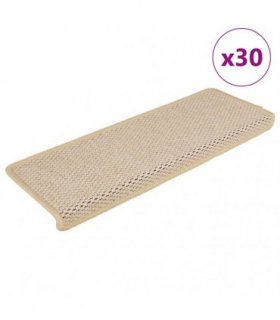 vidaXL Stair Mats Self-adhesive Sisal-Look 30 pcs 65x21x4 cm Berber