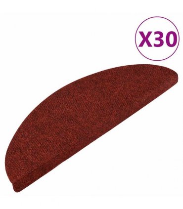 vidaXL Stair Mats Self-adhesive 30 pcs Red 56x17x3 cm