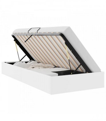 vidaXL Storage Bed White 100 x 203 cm Faux leather
