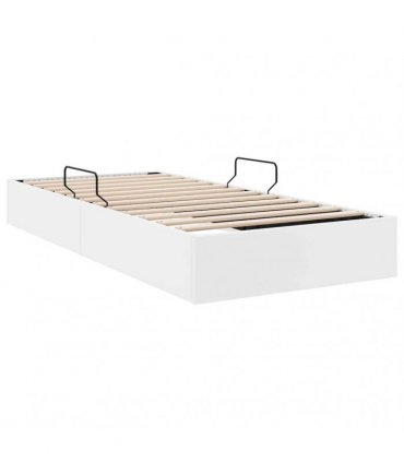 vidaXL Storage Bed White 100 x 203 cm Faux leather