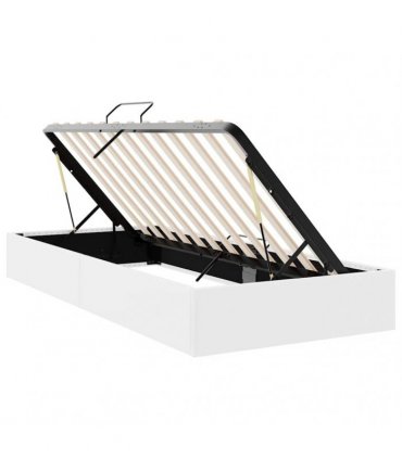 vidaXL Storage Bed White 100 x 203 cm Faux leather