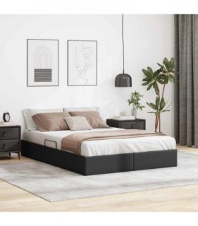 vidaXL Storage Bed Black 137 x 190 cm Faux leather
