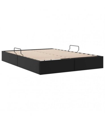 vidaXL Storage Bed Black 137 x 190 cm Faux leather