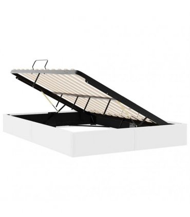 vidaXL Storage Bed White 137 x 190 cm Faux leather