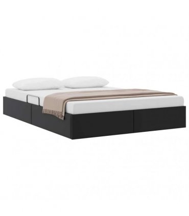 vidaXL Storage Bed Black 153 x 203 cm Faux leather