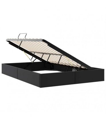 vidaXL Storage Bed Black 153 x 203 cm Faux leather