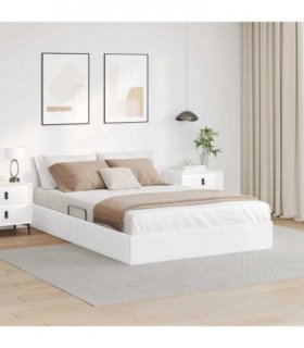 vidaXL Storage Bed White 153 x 203 cm Faux leather