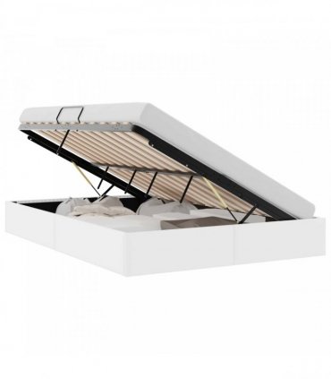 vidaXL Storage Bed White 153 x 203 cm Faux leather