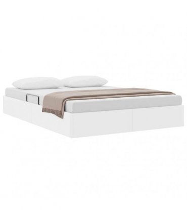 vidaXL Storage Bed White 153 x 203 cm Faux leather