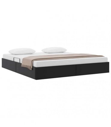 vidaXL Storage Bed Black 193 x 203 cm Faux leather