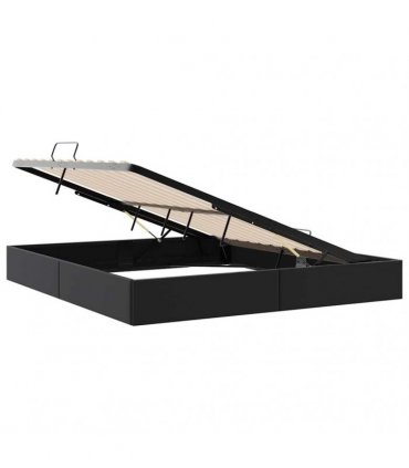 vidaXL Storage Bed Black 193 x 203 cm Faux leather