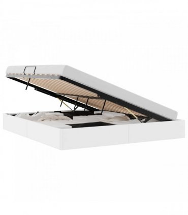 vidaXL Storage Bed White 193 x 203 cm Faux leather