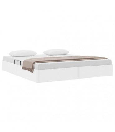 vidaXL Storage Bed White 193 x 203 cm Faux leather