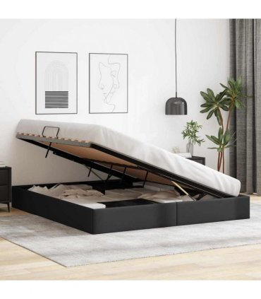 vidaXL Storage Bed Black 183 x 213 cm Faux leather