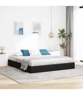 vidaXL Storage Bed with Storage Black 180 x 200 cm Fabric