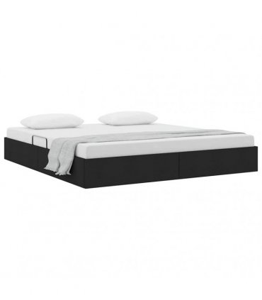 vidaXL Storage Bed with Storage Black 180 x 200 cm Fabric
