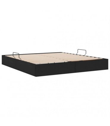 vidaXL Storage Bed with Storage Black 180 x 200 cm Fabric
