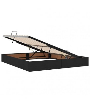 vidaXL Storage Bed with Storage Black 180 x 200 cm Fabric