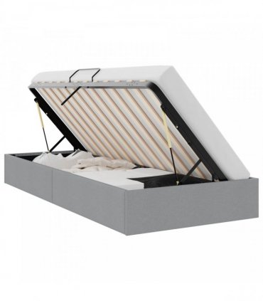 vidaXL Storage Bed Light Grey 100 x 203 cm Fabric