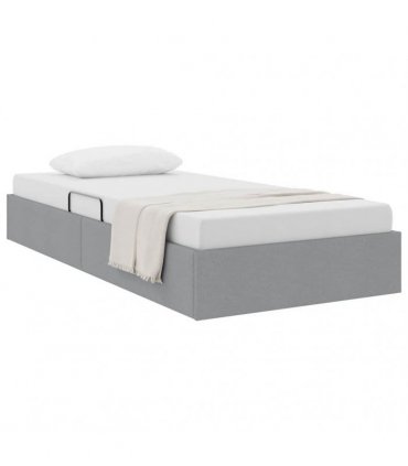 vidaXL Storage Bed Light Grey 100 x 203 cm Fabric