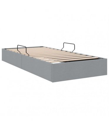 vidaXL Storage Bed Light Grey 100 x 203 cm Fabric
