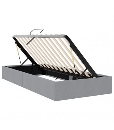 vidaXL Storage Bed Light Grey 100 x 203 cm Fabric