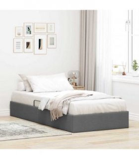 vidaXL Storage Bed Dark Grey 100 x 203 cm Fabric