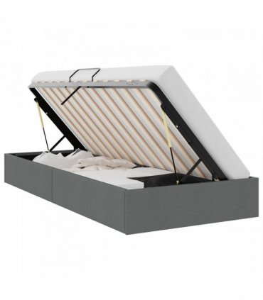 vidaXL Storage Bed Dark Grey 100 x 203 cm Fabric