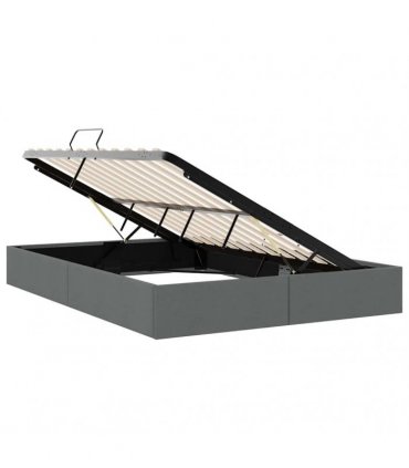 vidaXL Storage Bed with Storage Dark Grey 153 x 203 cm Fabric