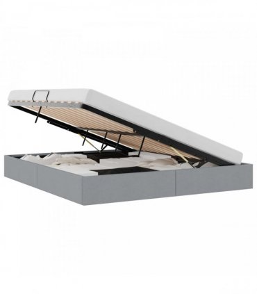 vidaXL Storage Bed with Storage Light Grey 193 x 203 cm Fabric