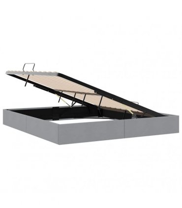 vidaXL Storage Bed with Storage Light Grey 193 x 203 cm Fabric