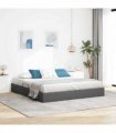 vidaXL Storage Bed with Storage Dark Grey 193 x 203 cm Fabric