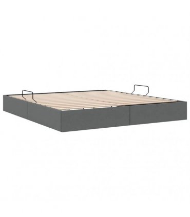 vidaXL Storage Bed with Storage Dark Grey 193 x 203 cm Fabric