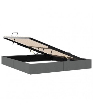 vidaXL Storage Bed with Storage Dark Grey 193 x 203 cm Fabric