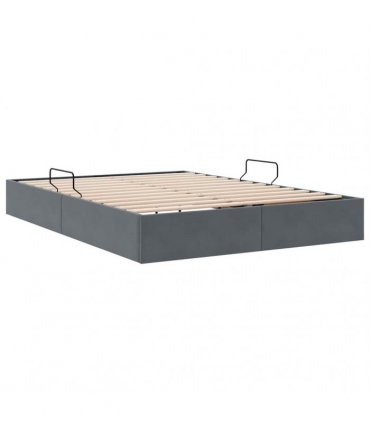 vidaXL Storage Bed with Storage Dark Grey 135 x 190 cm Velvet
