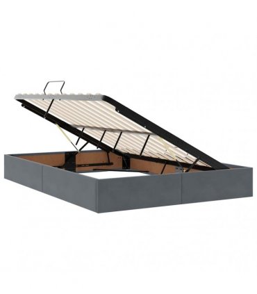 vidaXL Storage Bed with Storage Dark Grey 135 x 190 cm Velvet