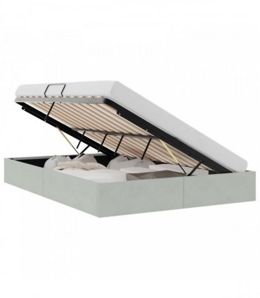 vidaXL Storage Bed Light Grey 137 x 190 cm Velvet