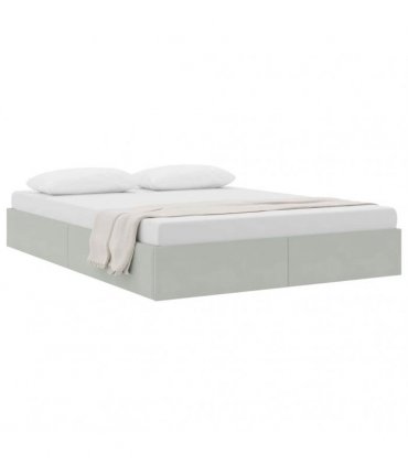 vidaXL Storage Bed Light Grey 137 x 190 cm Velvet