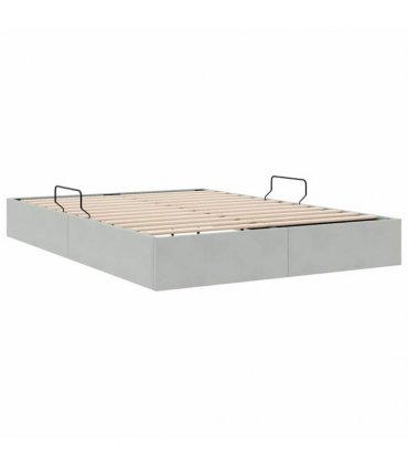 vidaXL Storage Bed Light Grey 137 x 190 cm Velvet