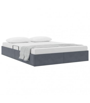 vidaXL Storage Bed Dark Grey 137 x 190 cm Velvet