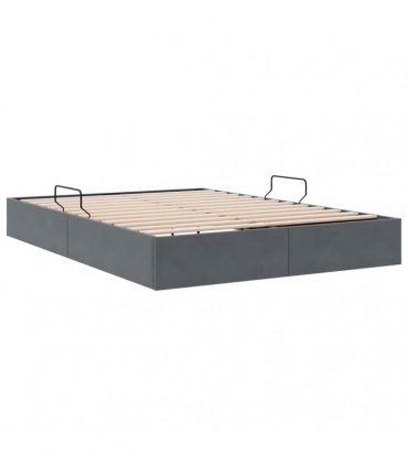 vidaXL Storage Bed Dark Grey 137 x 190 cm Velvet