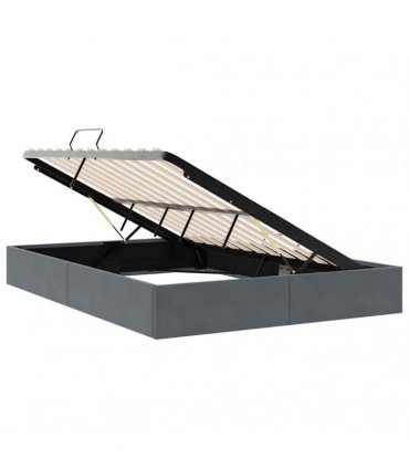 vidaXL Storage Bed Dark Grey 137 x 190 cm Velvet