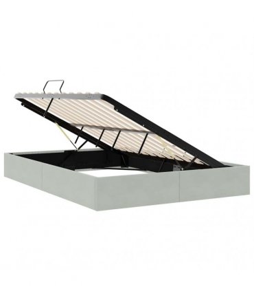 vidaXL Storage Bed Light Grey 153 x 203 cm Velvet
