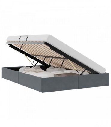 vidaXL Storage Bed Dark Grey 153 x 203 cm Velvet